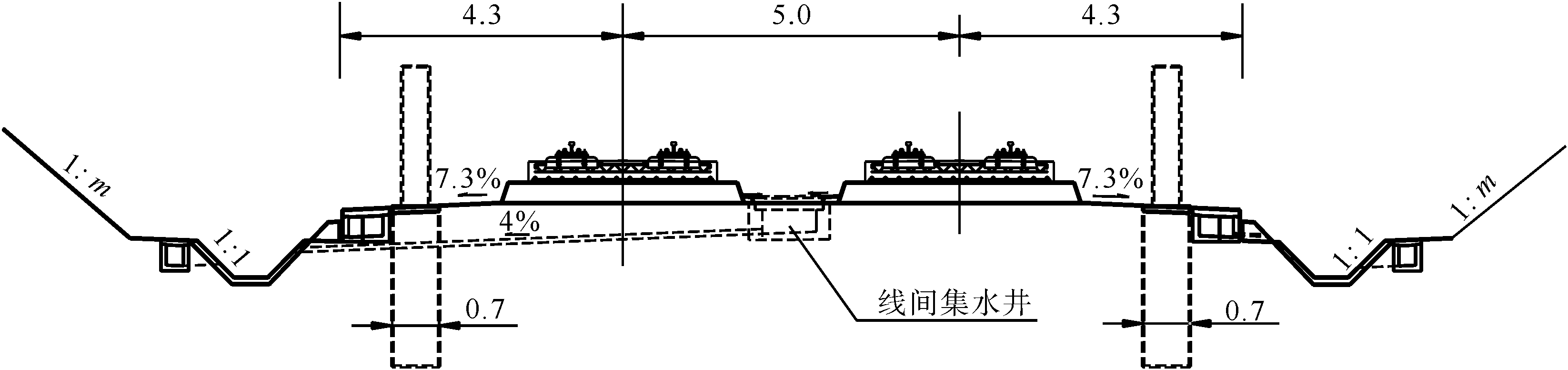 2.3.4 武广高速铁路无砟轨道路基基床结构形式与路基标准横断面形式